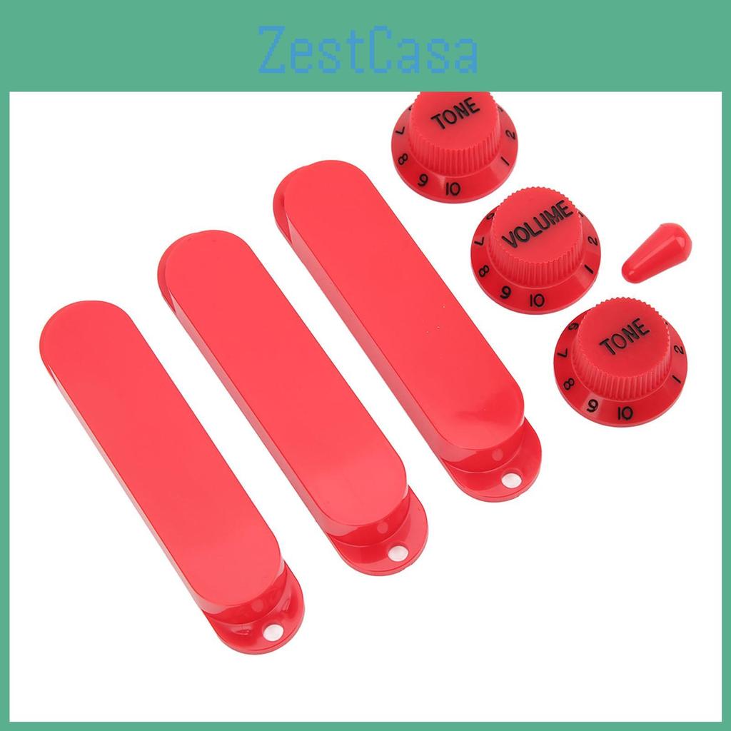 Guitar Pcs Single Set 7 Pickup Cover Replacement Plastic Single Coil Pick Up Shell Volume Tone Knob