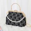 Rhinestone lace dinner bag new shiny pearl handbag relief antique messenger bag small bag