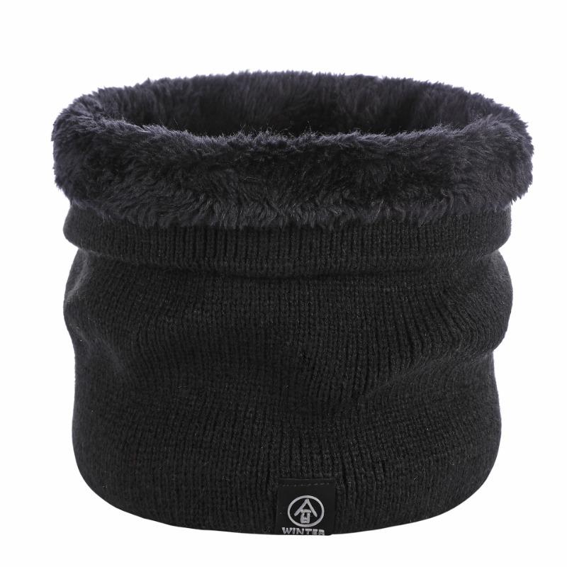 Autumn and winter new solid color pullover warm neck cover couple knitted wool scarf winter scarf