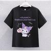 New Childrens Tshirt Cute Kuromi Style Pure Cotton Printed Parentchild Outfit Round Neck Casual Versatile Pure Cotton Top