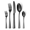 Black Silverware Set Stainless Steel Flatware Western Tableware Mirror Cutlery Knife Fork Spoon Dinnerware Kitchen Utensils
