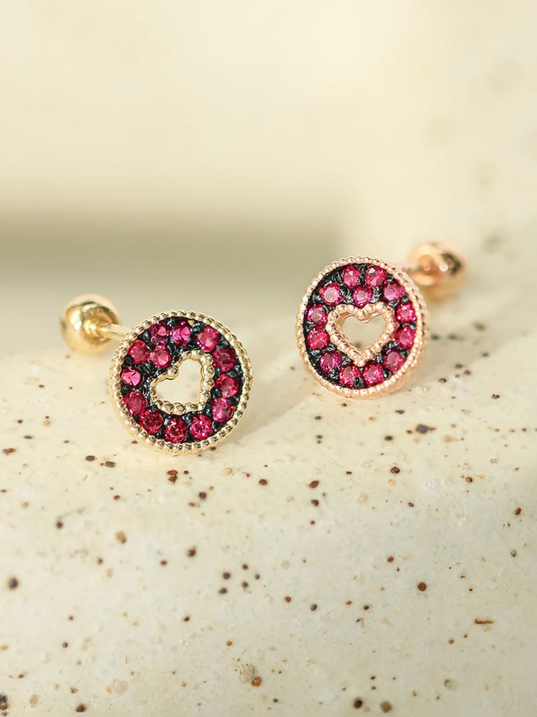 Minimalpiercing 14K Heart Candy Piercing Earrings