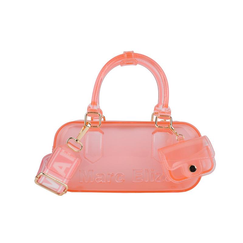 

Summer pvc transparent jelly bag 2025 new fashion niche shoulder bag women s versatile messenger pillow bag tide рожевий