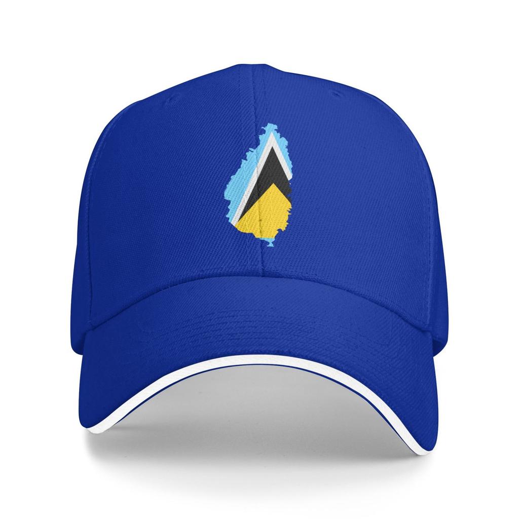 Flag Map of St Lucia Sun Mesh Hats Summer Outdoor Baseball Cap Cool Trucker Hat for Unisex Unisex Sun Protection