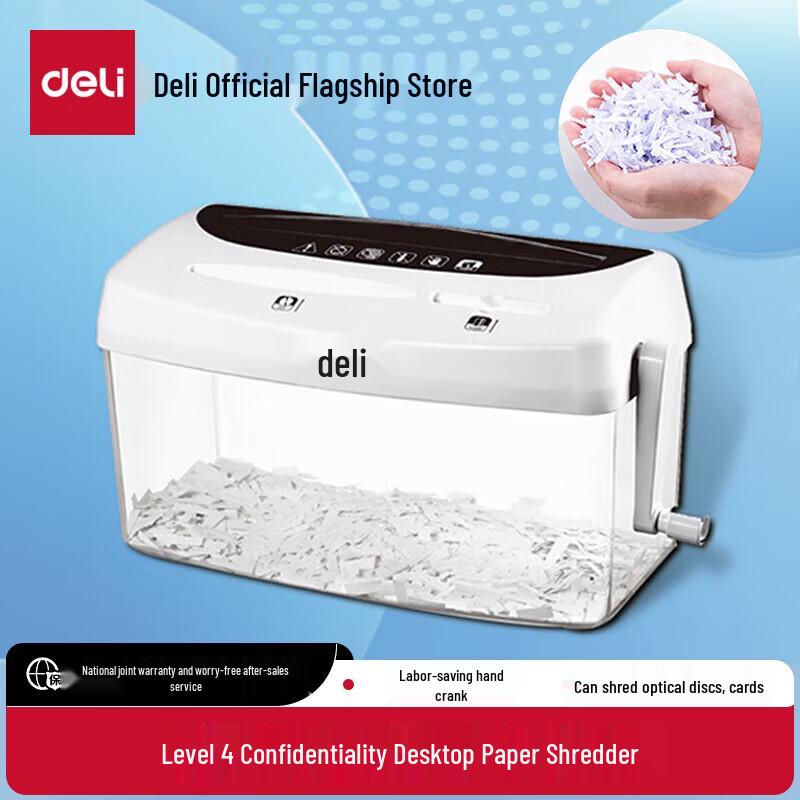 

Deli 9935 Manual Desktop Paper Shredder CN plug (adapter included)