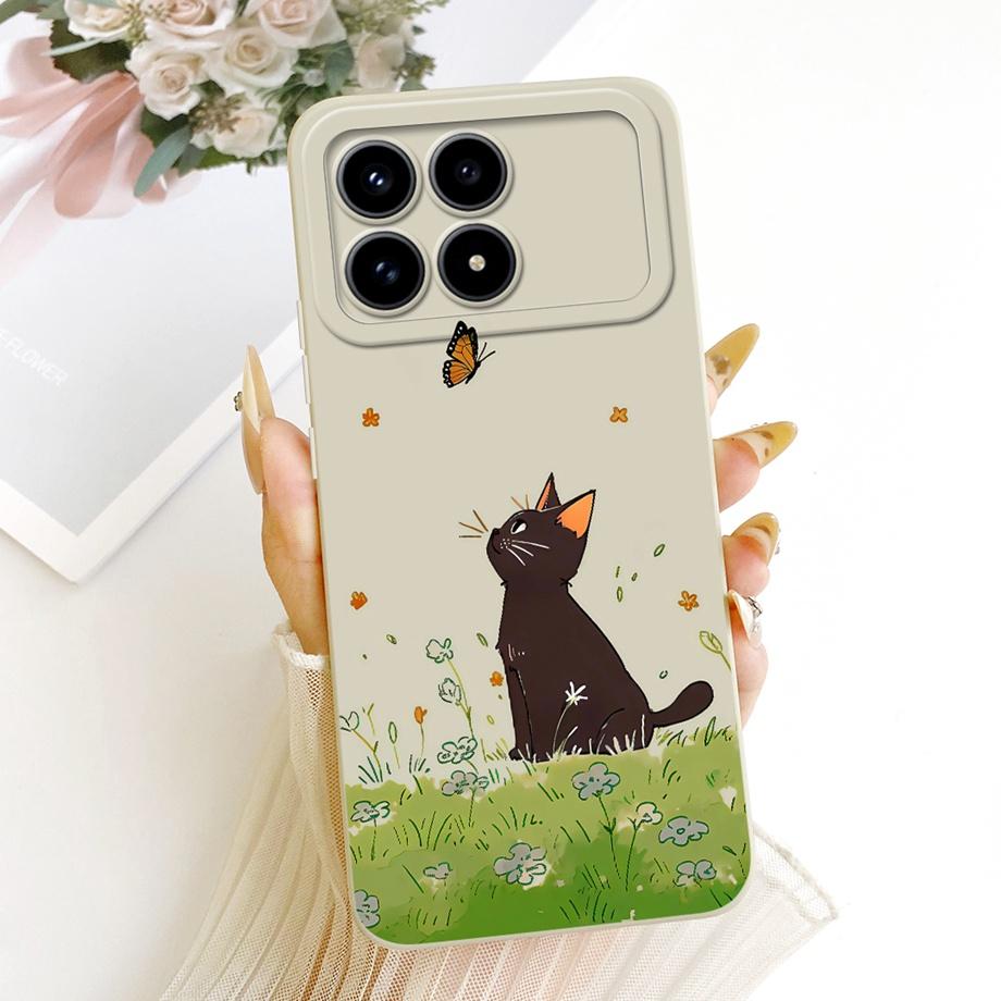 Phone Case For Xiaomi Poco F8 F8Pro Capa Cat Cartoon Dragon Animal Pattern Bumper For Redmi K90 K90Pro Max Soft Silicone Cover