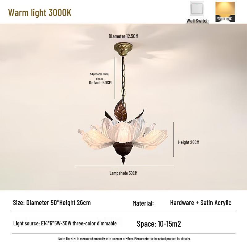 

French Retro Floral Rechargeable Hanging Lamp