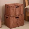 Vävd förvaringslåda med lock: Hushållsorganisatör för snacks, leksaker och diverse