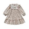 2026 Autumn French Floral Embroidered Girls' Princess Dress with Ruffle Long Sleeves