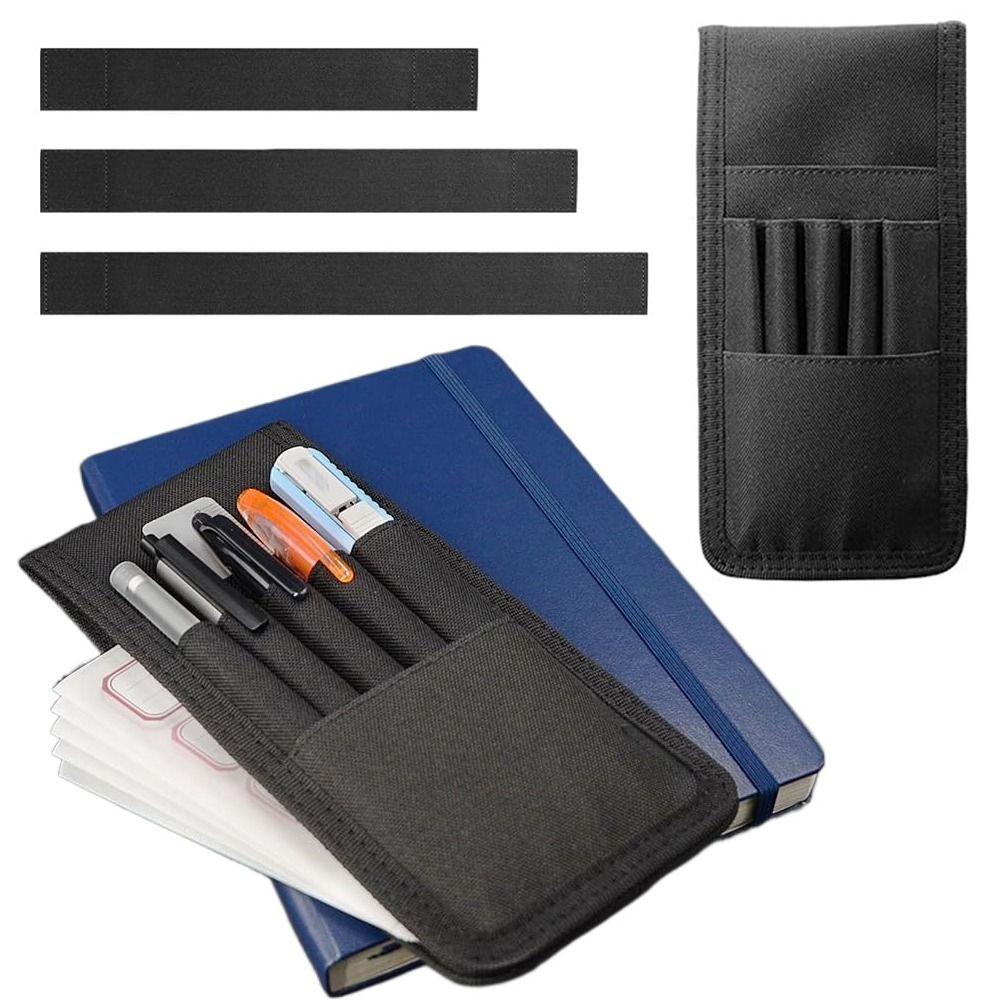 Detachable Pen Sleeve Case Adjustable Hard Cover Journals Pen Holder for Books Binders