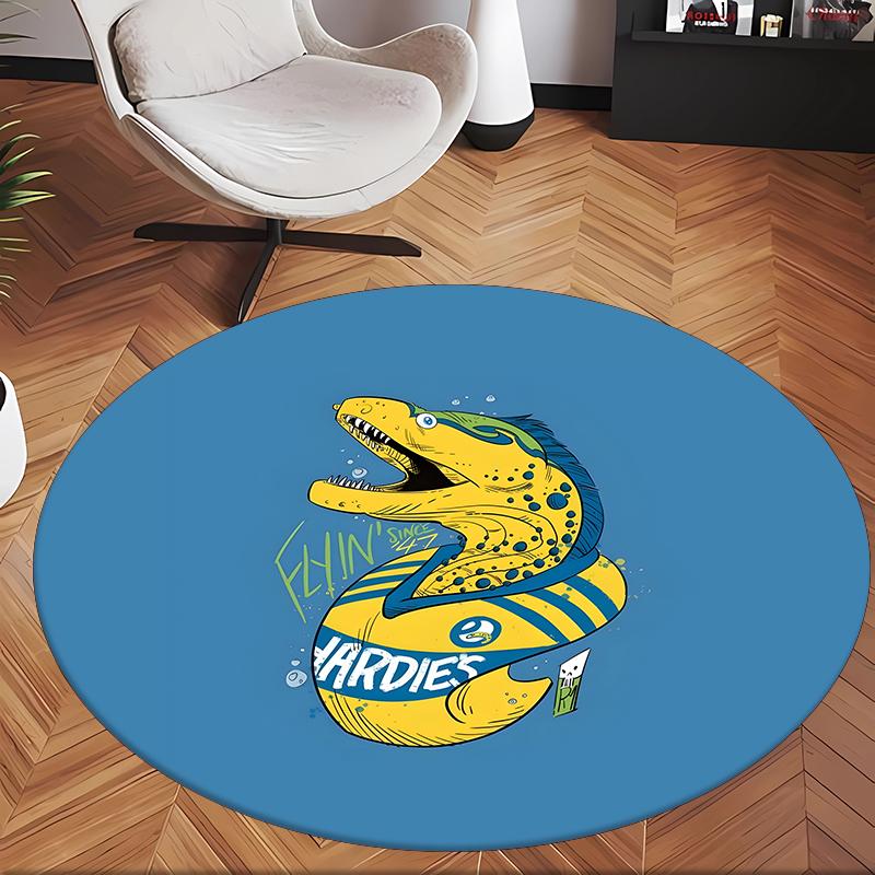 Parramatta Eels (1) Round Office Rug Decorative Floor Rug for Office Bedroom Living Room and Home Space