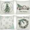 Living Room Christmas Decoration Pillowcase Nordic Style Christmas Tree Printed Cushion Festive Atmosphere Household Supplies
