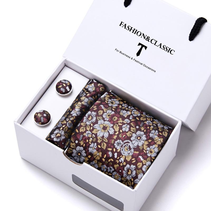 Men'S Tie Set Gift Box 5-Piece Set Group Tie Business Dress Wedding Tie