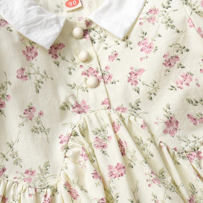 Girls Summer Floral Short Sleeve Dress Stylish Casual Kids Sundress For Children