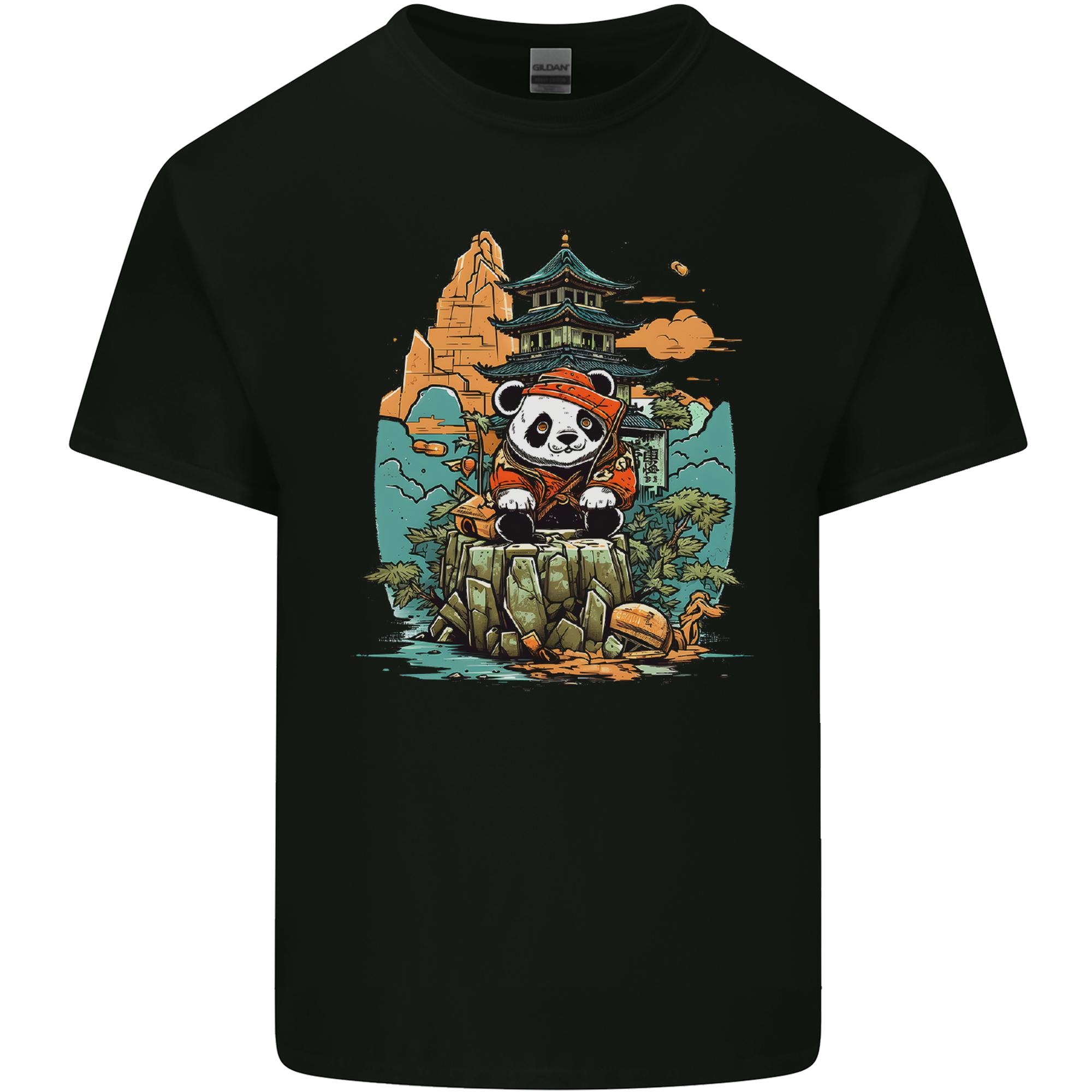 A Cute Panda Bear Unisexs Light Cotton TShirt S