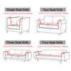 Waterproof Stretch Sofa Cover Elastic Armchair Slipcover L Shaped Covers Furniture Protector For Home Living Room 1 /2 /3 /4 Seater