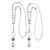 Women Retractable Badge Reel Lanyard with ID Card Holder Necklace Name Badge Holder Lanyard Stainless Steel Beaded Chain