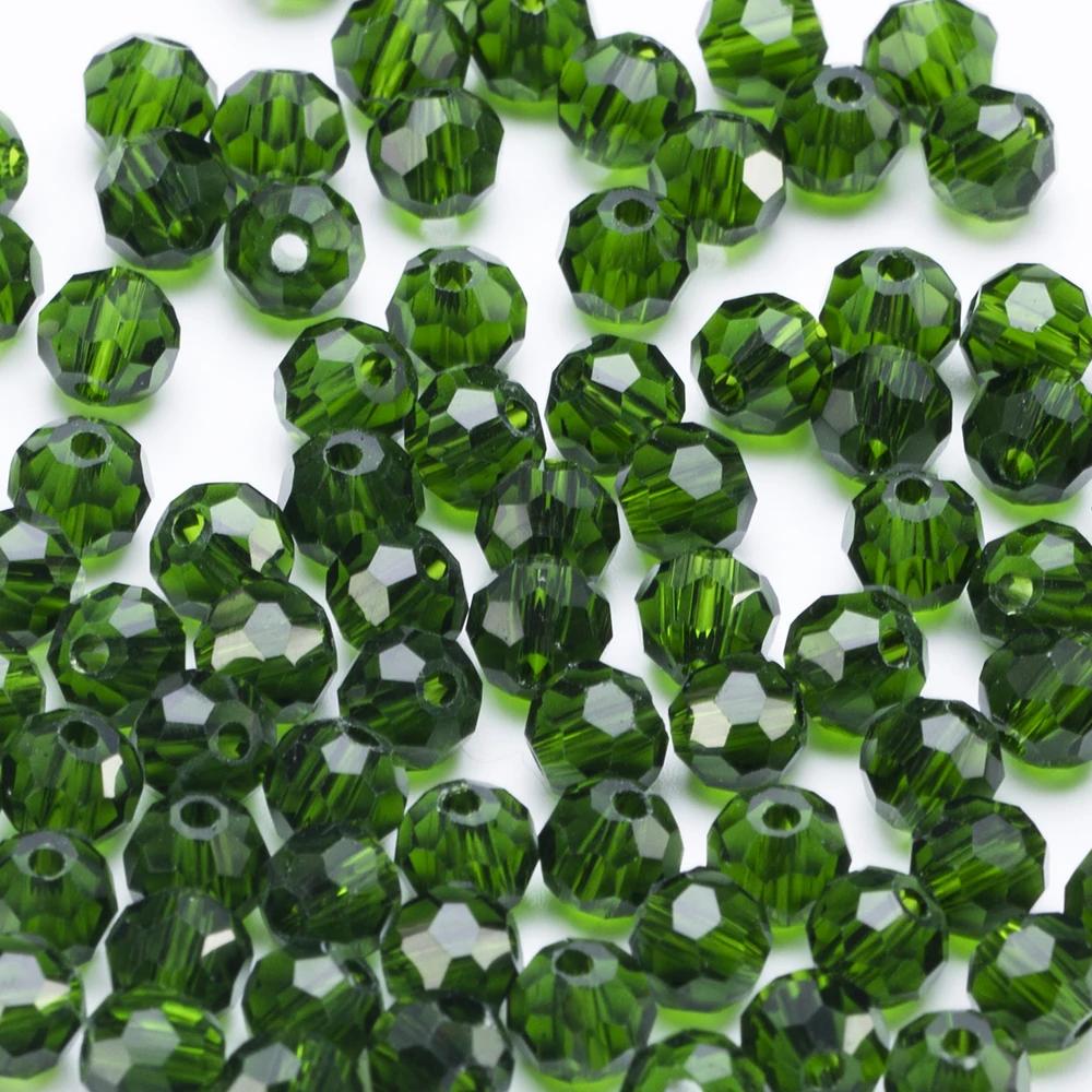 3 4 6 8mm AB color Round Crystal Beads Faceted Transparent Glass Bead Loose Spacer Bead for Jewerly Making DIY Bracelet Necklace