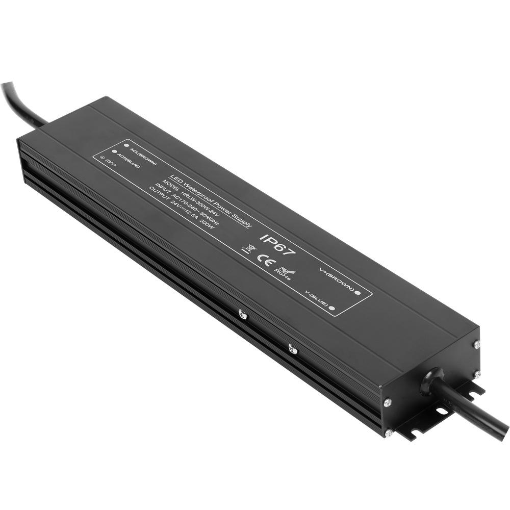 12V/24V Waterproof Power Supply - Long Strip, 60W-350W