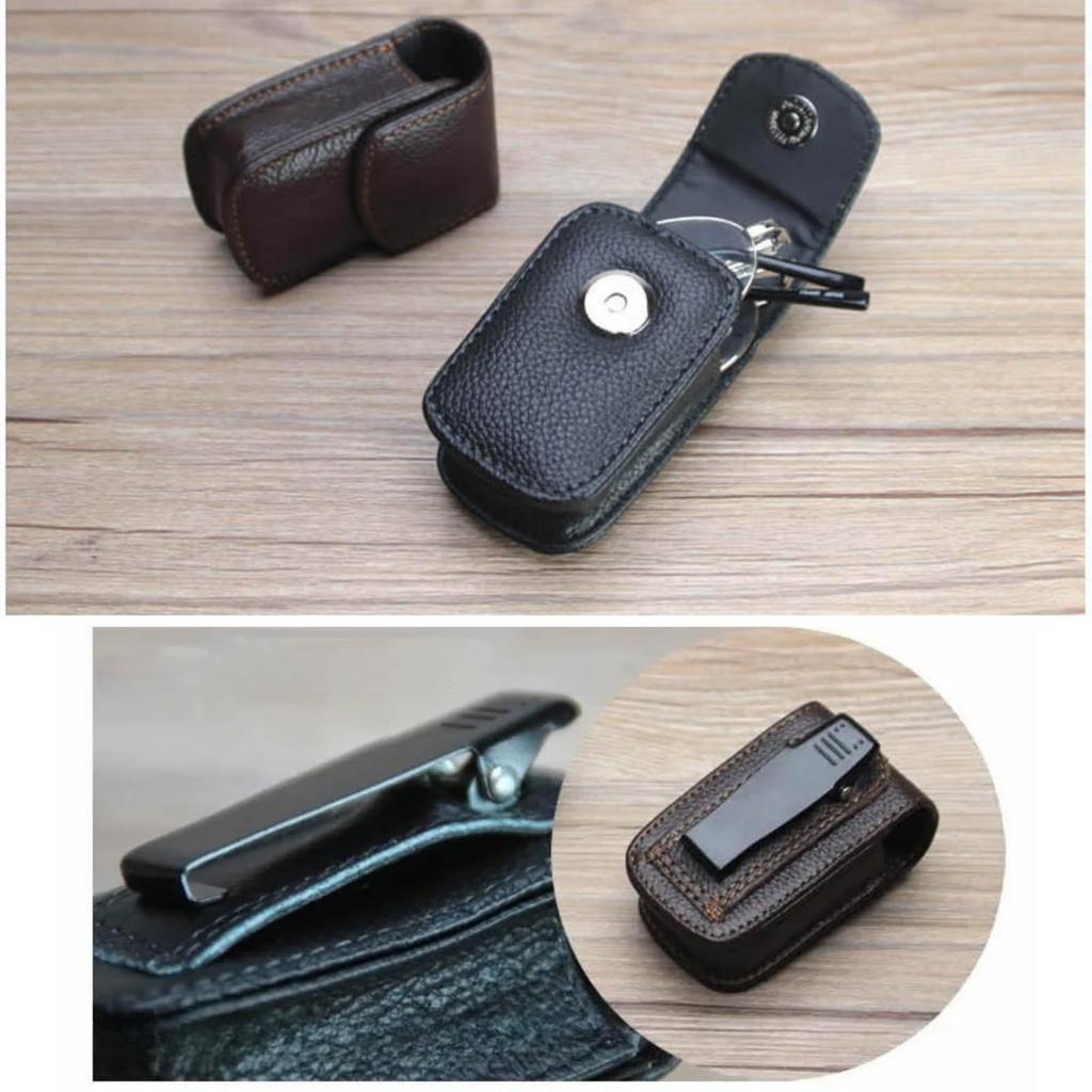 Folding Eyeglasses Folding Reading Belt Clip [SELECOCO] Case, Leather, Glasses, Glasses, Portable, Stylish, (Black)