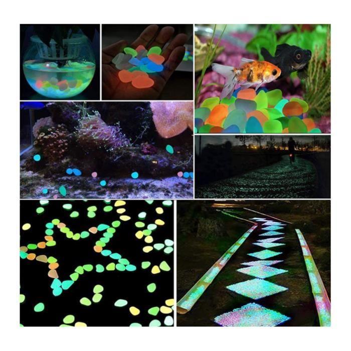 100 Pieces Luminous Stones - Luminous Pebble - Fluorescent Pebbles - Garden Decoration