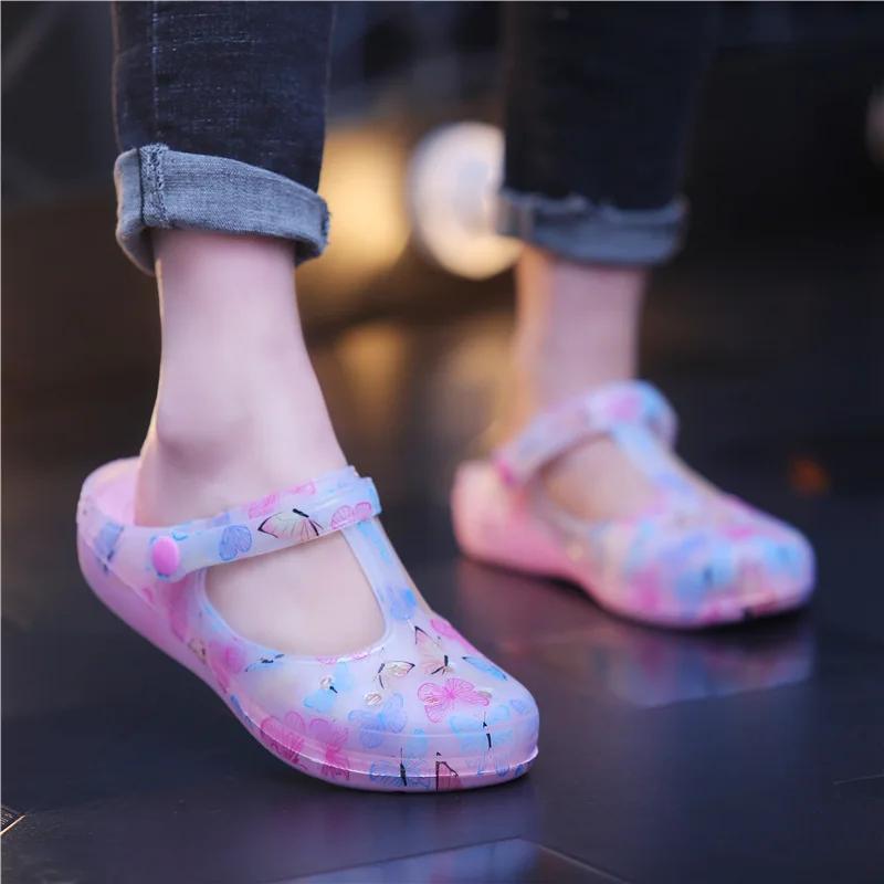 Brand Casual Slipper Woman Breathable PVC Sandals Plus Size  New Style Summer Jelly Shoes Flat Simple Women Sandals Fashion