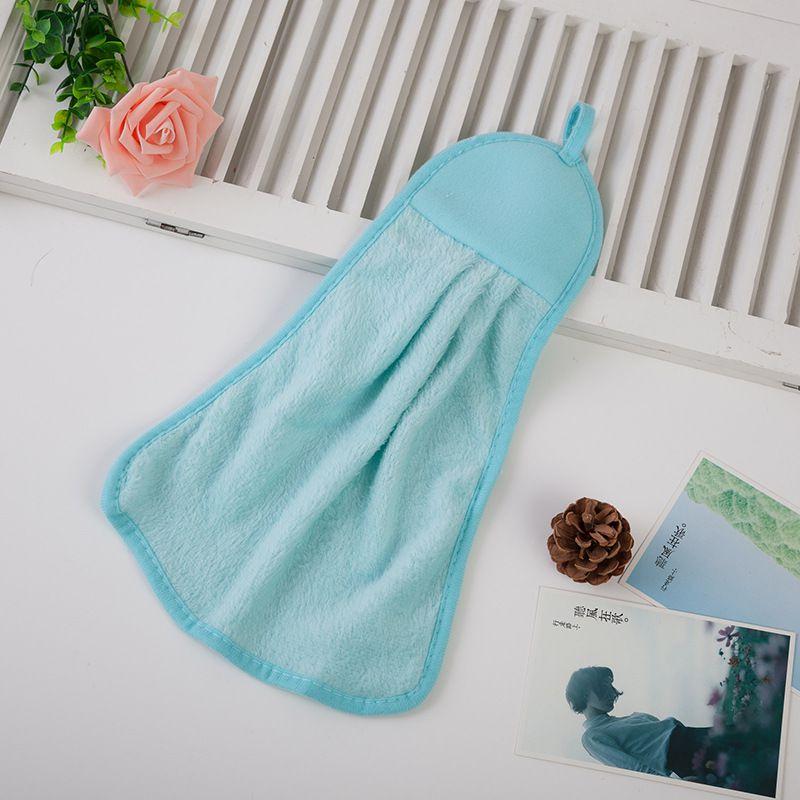 Velvet Coral Hand Towel Hanging Kitchen Towel Towel Absorbent Wipe Children Soft