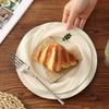 4PCS Decorative Light Luxury Round Plate Ceramic-look Salad Dish Dinning Plate  Home