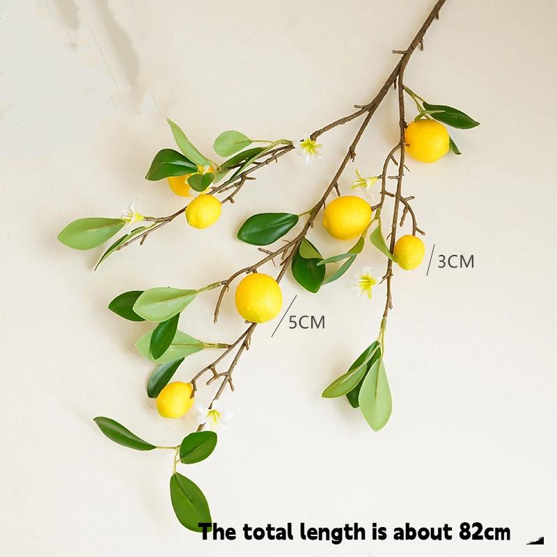 

1 шт. Искусственный цветок Лимонная ветка Имитация Пластиковый фрукт Растение Отель Ресторан Домашний декор Свадебные аксессуары DIY Искусственный цветок 1pc