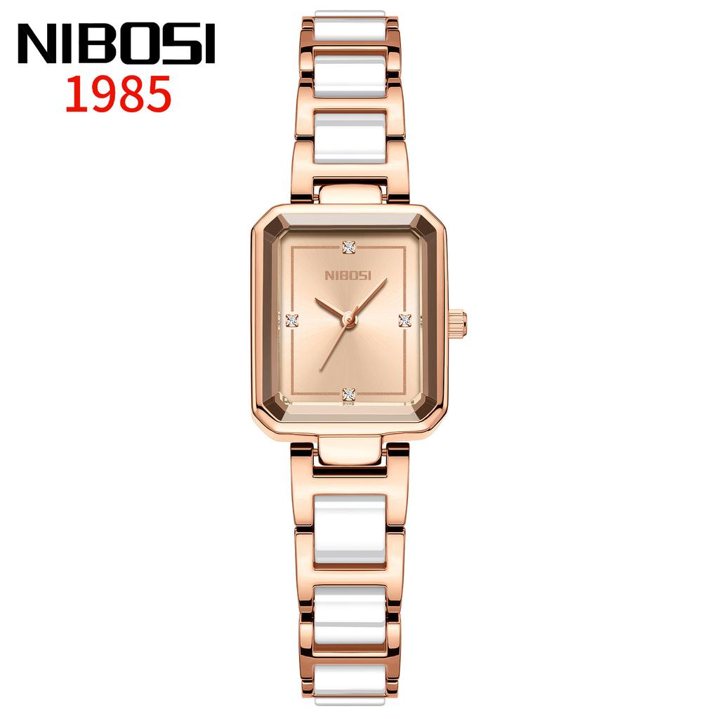 New Fashion Temperament Compact Square Diamond-Encrusted Alloy Bracelet Steel Belt Women'S Quartz Watch