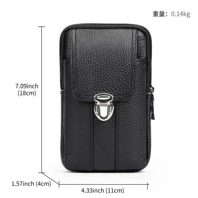 New Genuine Leather Men's Waist Bag Work Multifunctional Belt Wearing Mobile Phone Head Cover Layer Cowhide