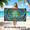 Tree of Life Theme Beach Towel Personalized Custom Name & Text Soft Quick Dry Beach Towel for Swimming Travel