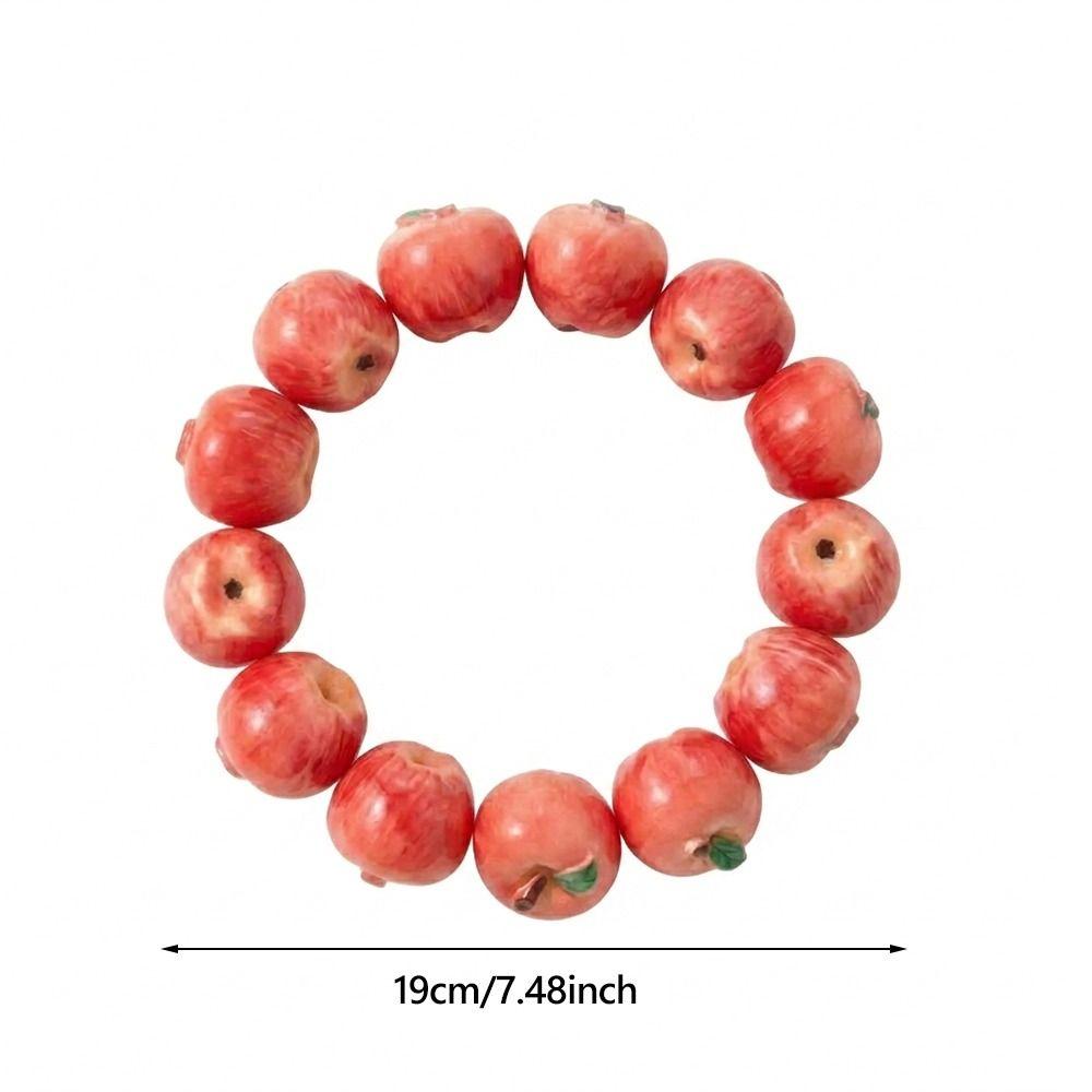 3D Fruit Resin Fruit Bracelet Elastic Rope Cartoon Bracelet Y2K Fruit Beaded Bracelet  Summer