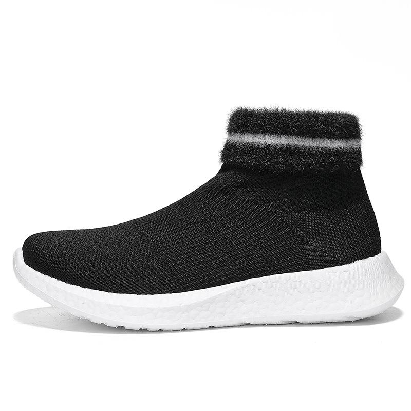 New casual sports shoes running shoes soft-soled lazy shoes flying woven single shoes 35 чёрный
