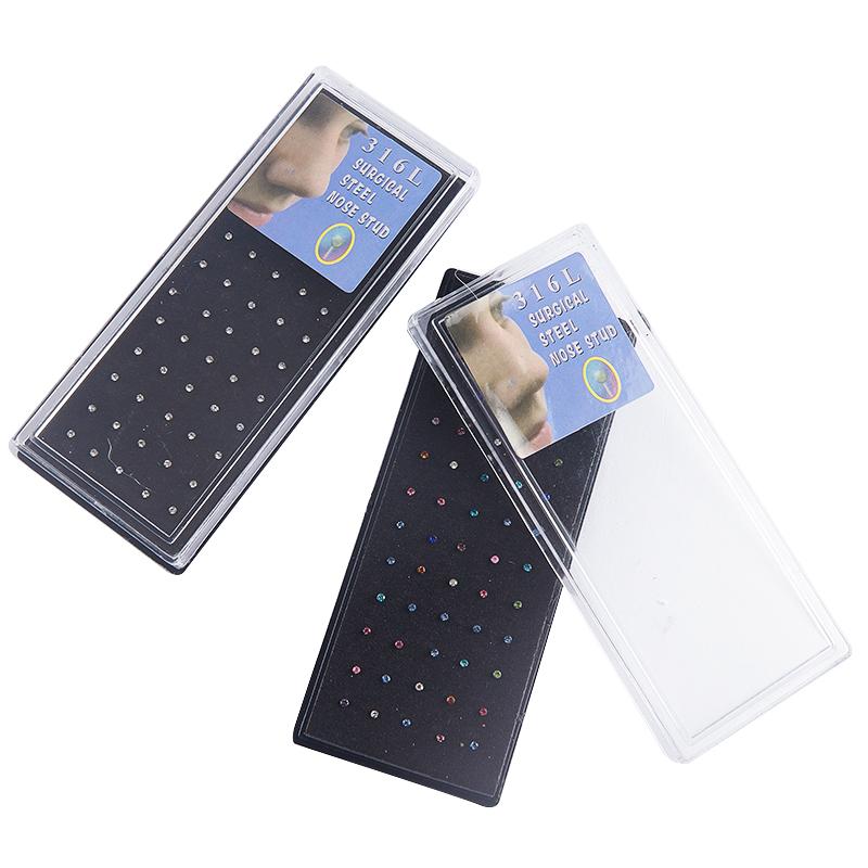 60 szt. prostych kolczyków do nosa zakrzywionych zestaw kolczyków do nosa zestaw kolczyków do nosa zagiętych