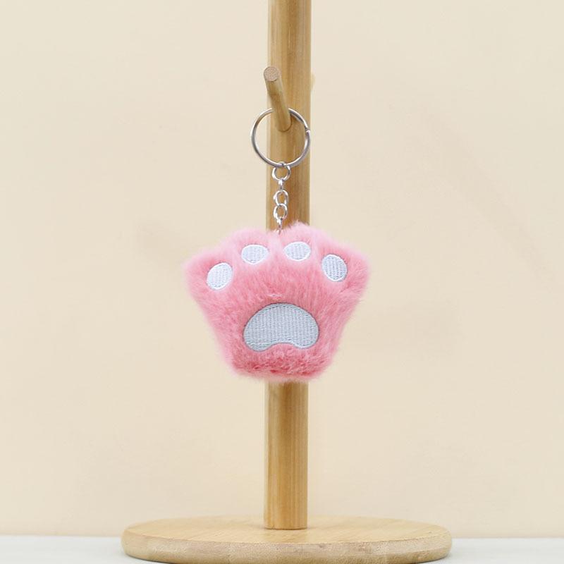 

Plush Short Cute Cat Paw Doll Keyring Colorful Keychain Plush Toy Kids For Pink Claw