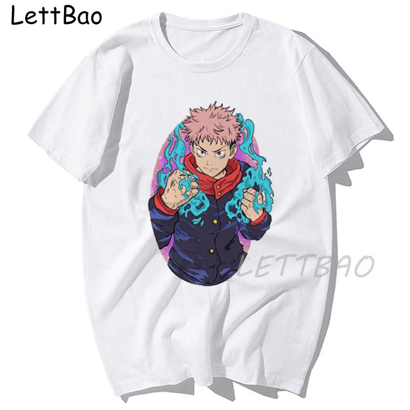 Anime Jujutsu Kaisen Gojo Satoru Yuji Itadori Short Sleeve Female Tops Tees Harajuku Jujutsu Vintaget