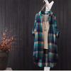 2024 Spring/Autumn Women's Korean Style Plaid Loose Mid-Length Plus Size Long Sleeve Shirt Jacket