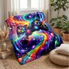 Colorful Gaming Adventure Blanket Personalized Name Flannel Blanket Soft Cozy Plush Throw for Sofa Bed Lightweight Home Decor