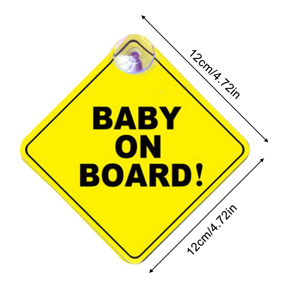 BABY ON BOARD BABY IN CAR Reflective Decal Strong Adhesive PVC Safety Warning Sticker For Suction Cup Car Accessories