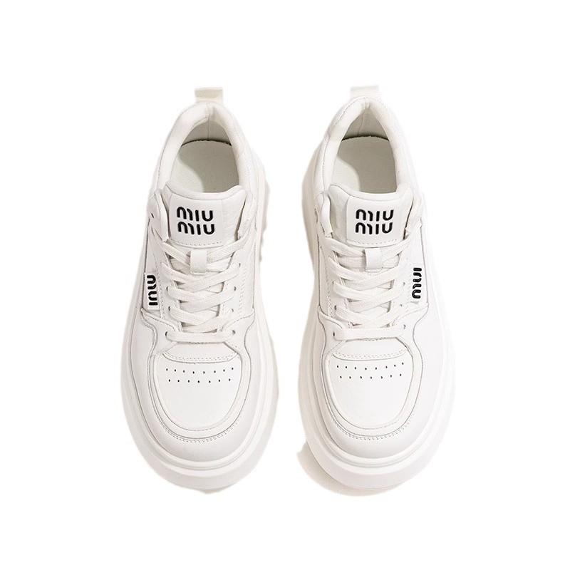 Platform white shoes women's 2025 new autumn and winter shoes women's versatile flat-soled lace-up velvet casual sports board shoes