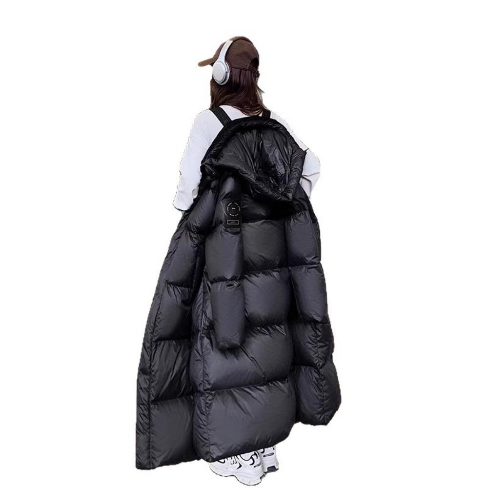 Black gold 2025 new winter cotton-padded clothes women's long models over the knee loose fashion thickened warm cotton-padded jacket jacket