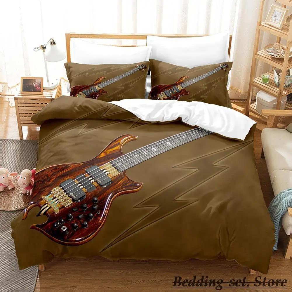 Fire Guitar Bedding Set Single Twin Full Queen King Size Bed Set Adult Kid Bedroom Duvetcover Sets Anime Parure De Lit Bed