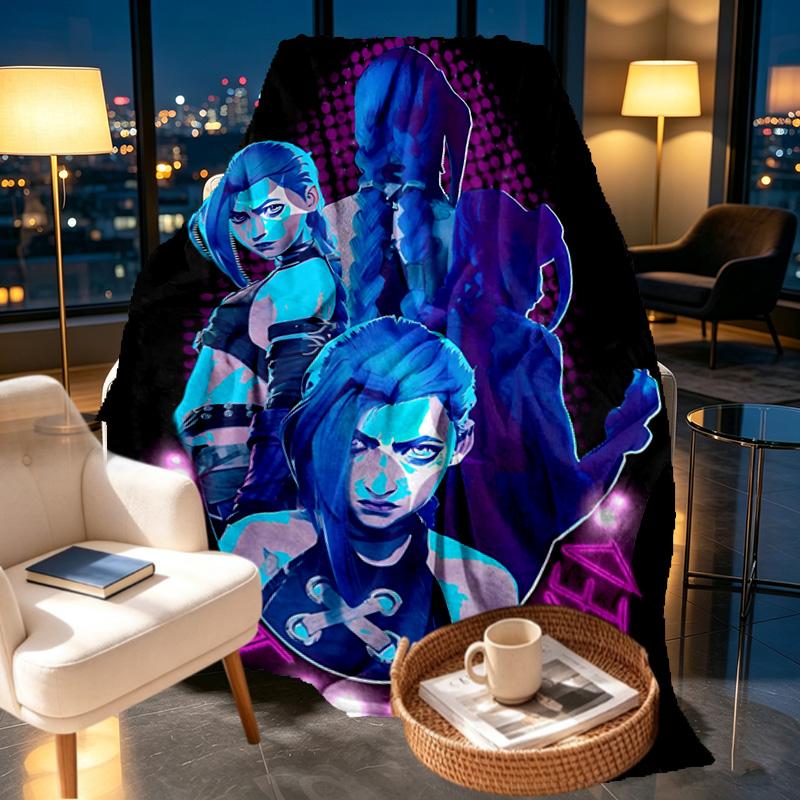 Jinx Print Blanket - Soft & Comfortable, for Bedroom, Travel, Sofa, Home Decoration - Birthday Christmas Gift for Friend