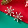 Shiny Snowflake Stud Earrings  Zircon Pearl Dangle Piercing Drop Earrings Long Tassel Earring Christmas Gifts