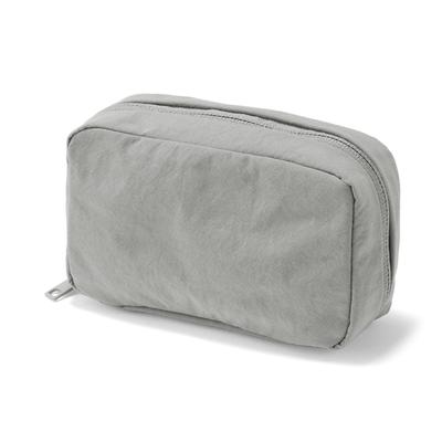 Japanese Nylon Wide Opening Storage Pouch M Gray