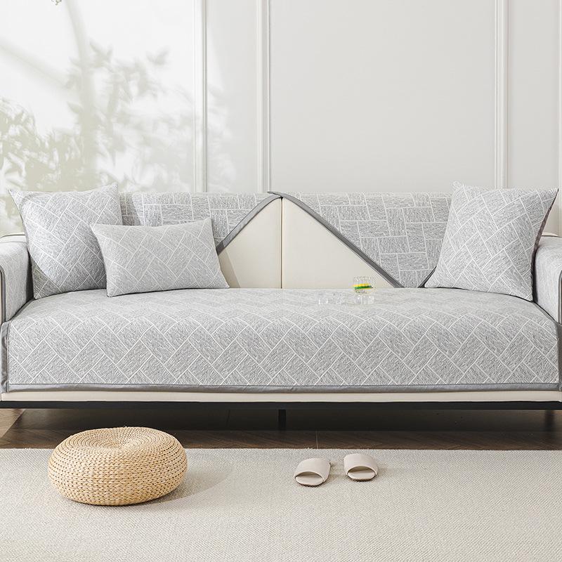 Cold Sofa Cushion, Summer Mat Cushion  New Light Luxury High-End One-Piece Straight Drape