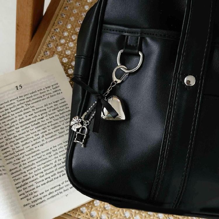 Chic Heart Keyring Unique Decoration Bowknot Keychain Ornament Phone Accessory