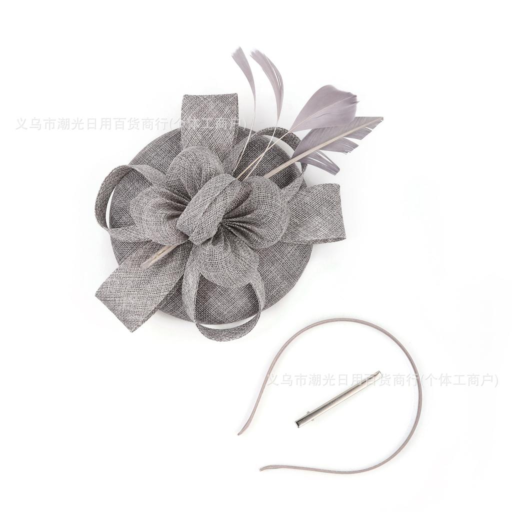 New feather headdress bridal hair accessories mesh headdress bridal top hat horse racing festival hemp headdress hair accessories