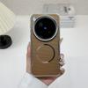 For VIVO X300 Ultra X200 Pro Mini Case Magnetic Wireless Charger PC Hard Shell Shockproof Protective Vegan Leather Back Cover